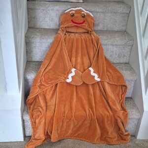 Gingerbread Man Blanket with Hood